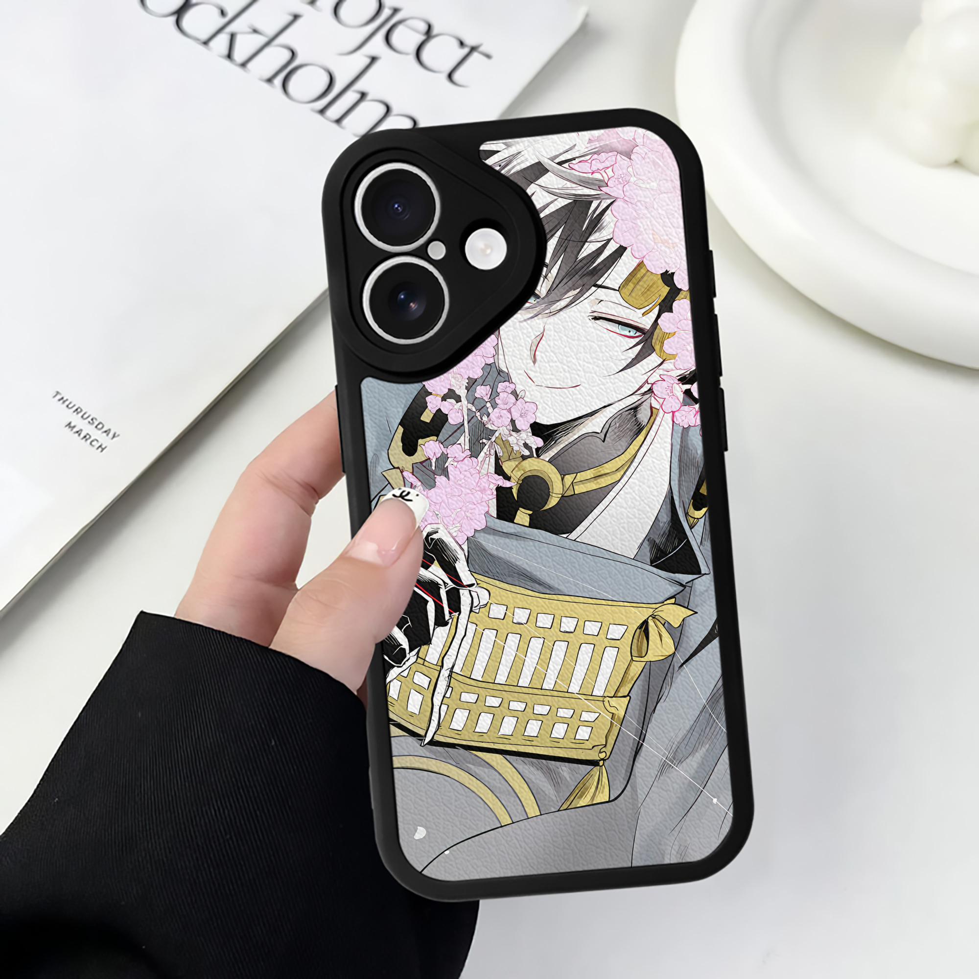 （画像用） 刀剣乱舞 Touken Ranbu 【iPhone 16シリーズ対応】シリコンスマホケース（レザー調） 材質：シリコン